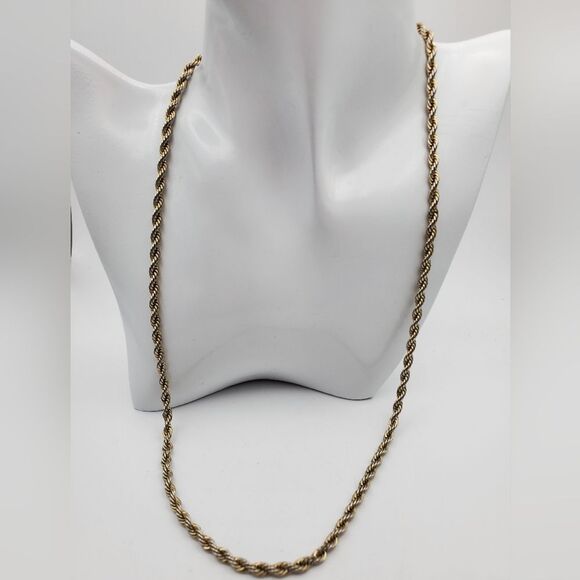 Estate necklace Gold tone and silver tone twist N0338‎ - Picture 1 of 3